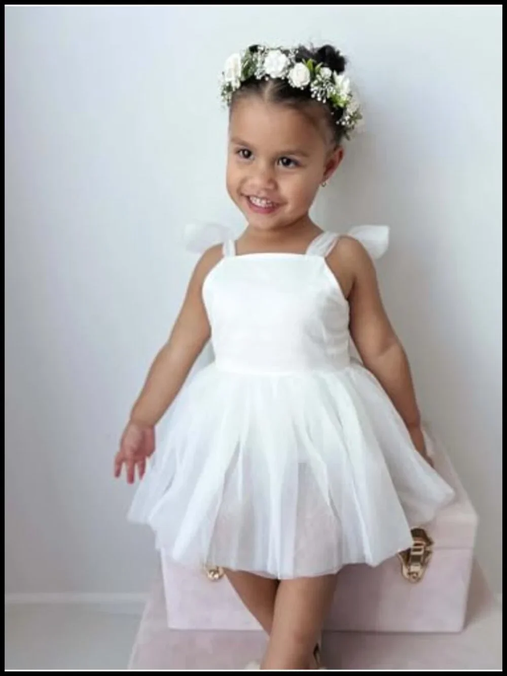 Handmade Flower Crown Headpiece with Preserved Baby's Breath, Adjustable Satin